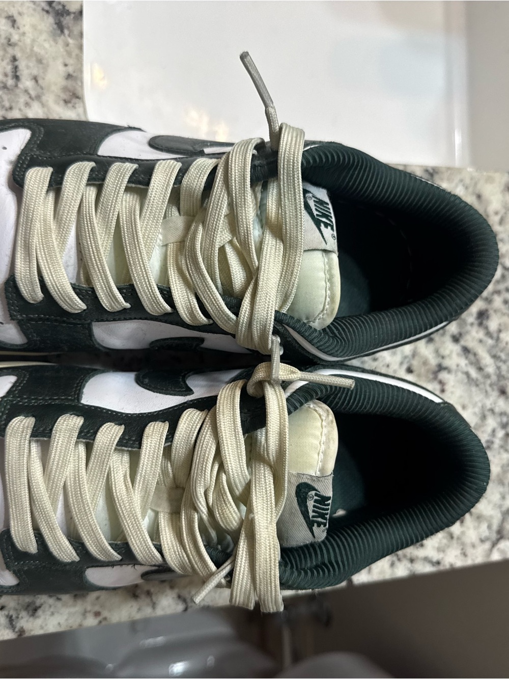 Nike Low Top Sneakers in Dark Green & Cream